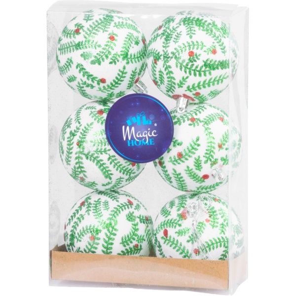 Globuri de Crăciun MagicHome, 8 cm, 6 buc. — imagine ilustrativă