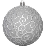 Globuri de Crăciun MagicHome, 10 cm, argintii, set 3 buc — imagine ilustrativă
