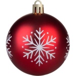 Globuri de Crăciun MagicHome 6 cm, roșii cu ornament alb — imagine ilustrativă