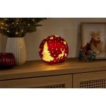 Glob de Crăciun MagicHome, sticlă, roșu, 12x11 cm, 10 LED — imagine ilustrativă