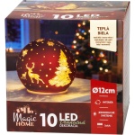 Glob de Crăciun MagicHome, sticlă, roșu, 12x11 cm, 10 LED — imagine ilustrativă