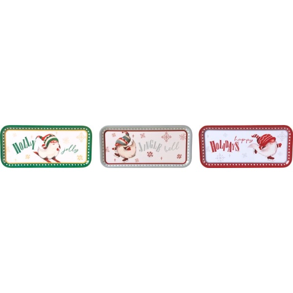 Tavă decor Crăciun 32 × 15 cm, mix designuri — imagine ilustrativă