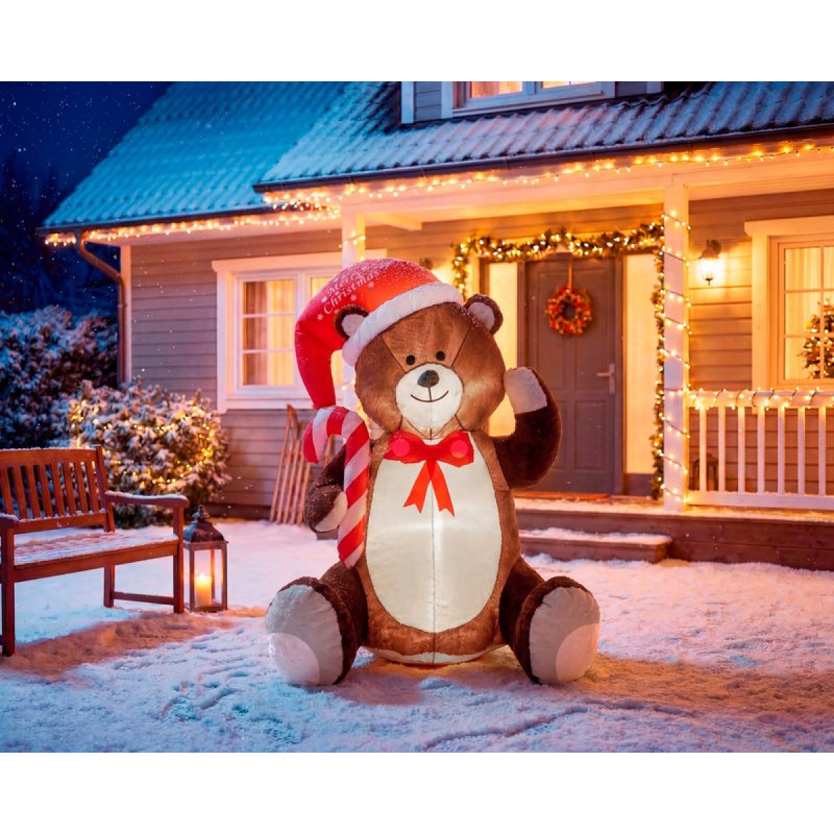 Decorație gonflabilă de Crăciun MagicHome ursuleț 120 cm, 3 LED — imagine ilustrativă