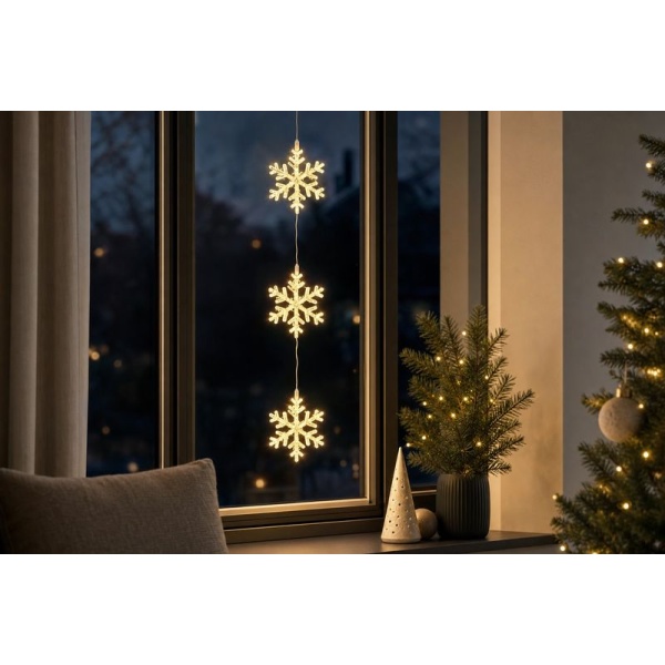 Decorațiune Crăciun MagicHome fulgi 44 LED, 58,5 cm — imagine ilustrativă
