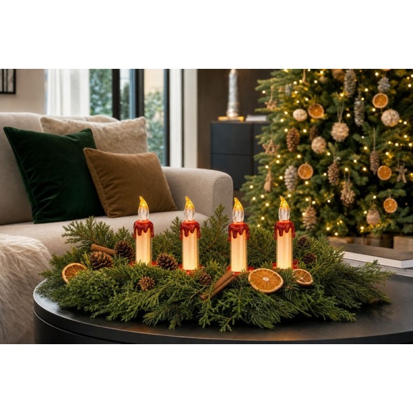 Lumânare decorativă MagicHome Crăciun, LED, 4,8×4,8×16 cm — imagine ilustrativă