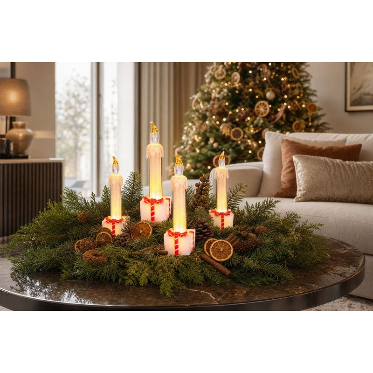 Lumânare decorativă LED MagicHome 4,8 × 4,8 × 16 cm — imagine ilustrativă