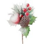 Vetviță decorativă MagicHome Crăciun înzăpezită, 17 cm — imagine ilustrativă