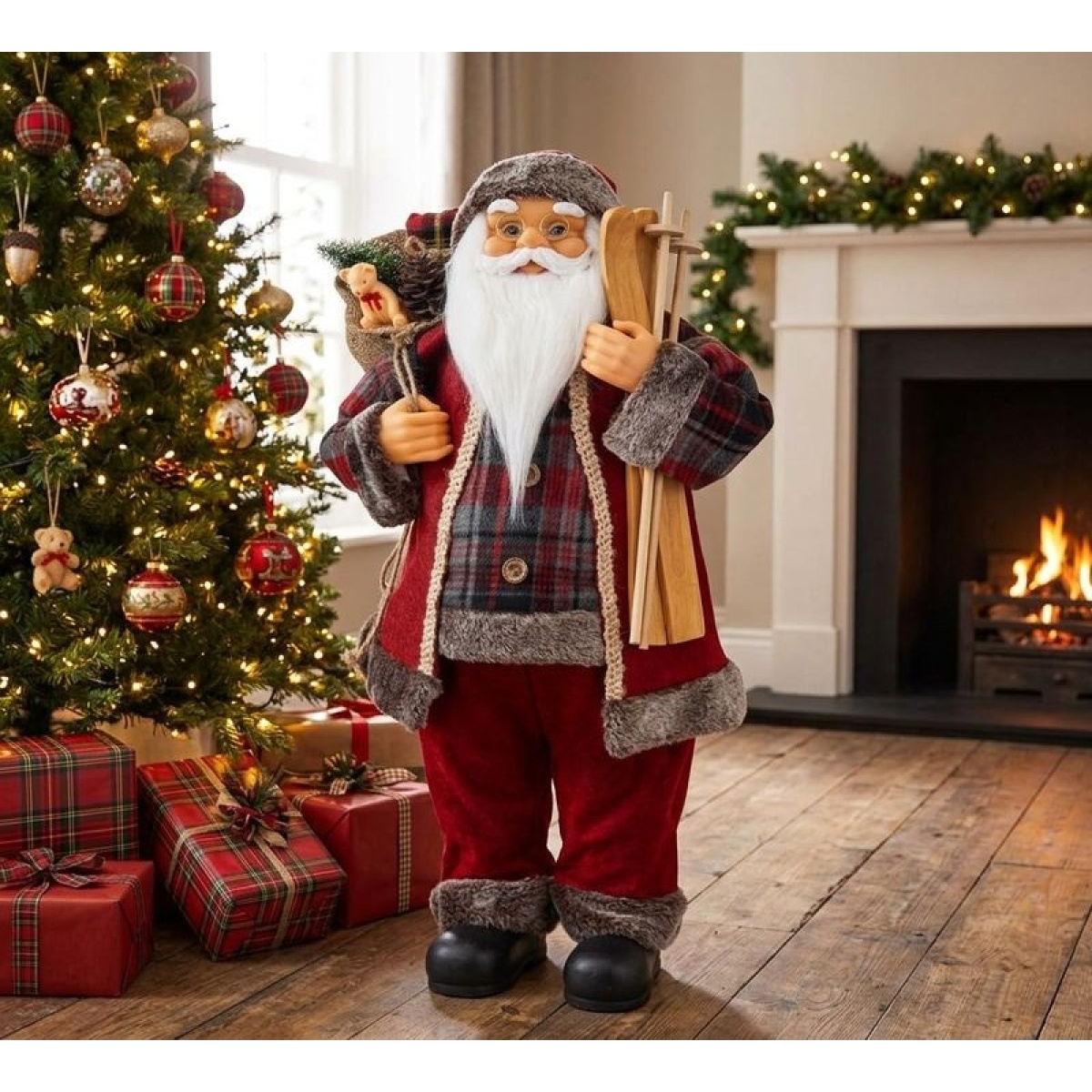 Decorație Moș Crăciun MagicHome, roșu, 60 cm — imagine ilustrativă