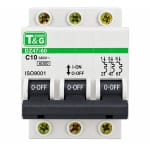 Siguranță automată tripolară T&G DZ47-60, C10, 10A, 3P, 6kA
