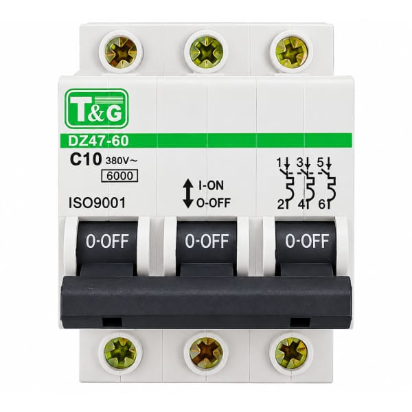 Siguranță automată tripolară T&G DZ47-60, C10, 10A, 3P, 6kA