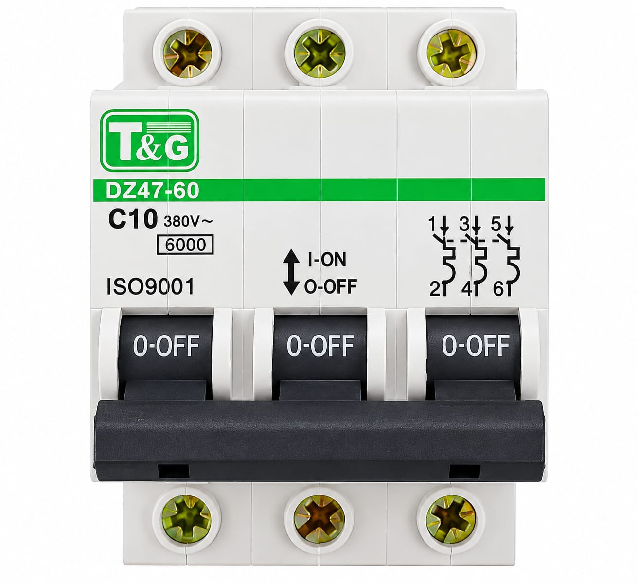 intrer Siguranță automată tripolară T&G DZ47-60, C10, 10A, 3P, 6kA - imagine 1