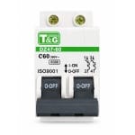 Întrerupător automat bipolar T&G DZ47-60 C60 – 60A, 380V, 6kA